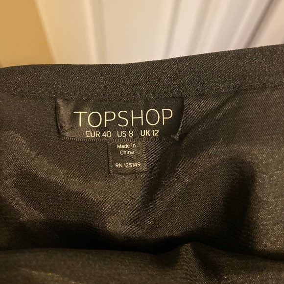 Top shop black sheer skirt with belt - Picture 3 of 3